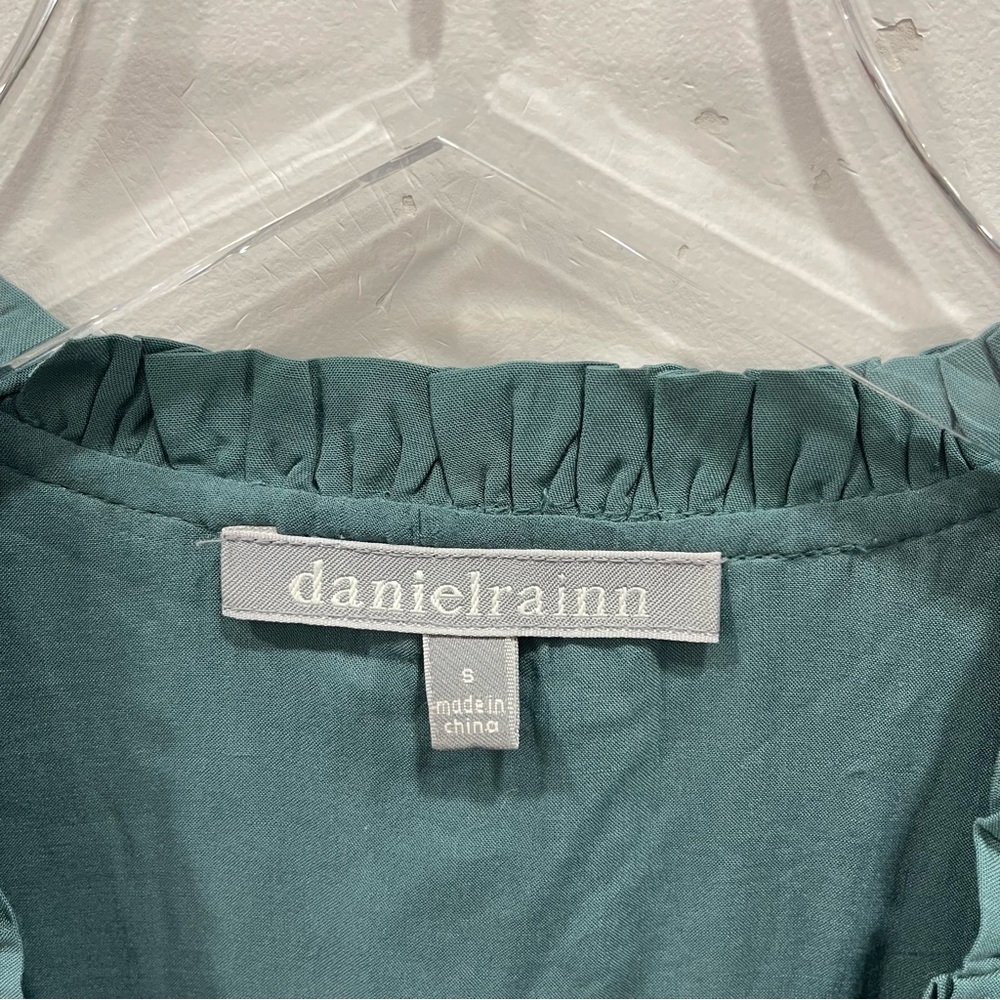 Anthropologie Daniel Rainn Cheyenne Eyelet Blouse in Teal Blue Small - Picture 4 of 10